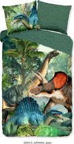 Good Morning Kinderdekbedovertrek "dinosaurussen" - Groen - (140x200/220 cm) - Katoen