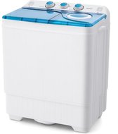 Costway XL Camping wasmachine met Dubbele Trommel 6,5 kg Was & 2 kg Centrifugecapaciteit Blauw - Compacte Wasmachine – Studenten Wasmachine