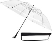 Paraplu groot 150 cm transparant-wit,