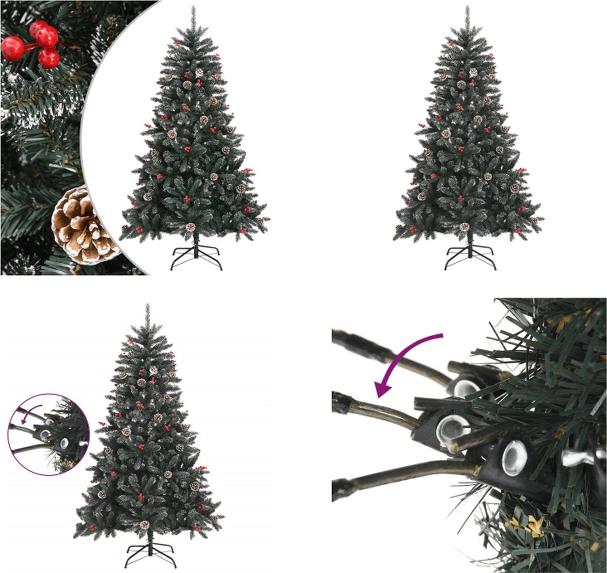 vidaXL Kunstkerstboom met standaard 120 cm PVC groen - Kerstboom - Kerstbomen - Kunstkerstboom - Kunstboom