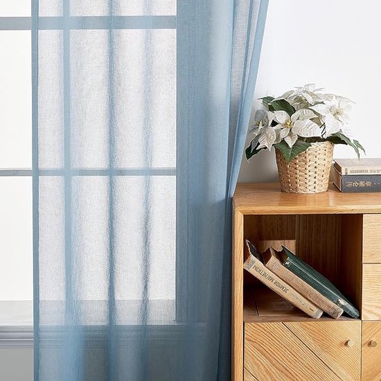 MIULEE Raamgordijnen, pure kleur, transparant, glad, elegant, voor ramen, gordijnen, behandeling voor slaapkamer, woonkamer, lichtgrijs, 140 x 245 cm, zakstang MIULEE Raamgordijnen, pure kleur, transparant, glad, elegant, voor ramen, gordijnen, behandeling voor slaapkamer, woonkamer, lichtgrijs, 140 x 245 cm, zakstang