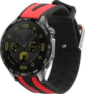 kwmobile bandje geschikt voor Huawei Watch GT4 46mm - Armband voor fitnesstracker in rood / zwart - Horlogeband