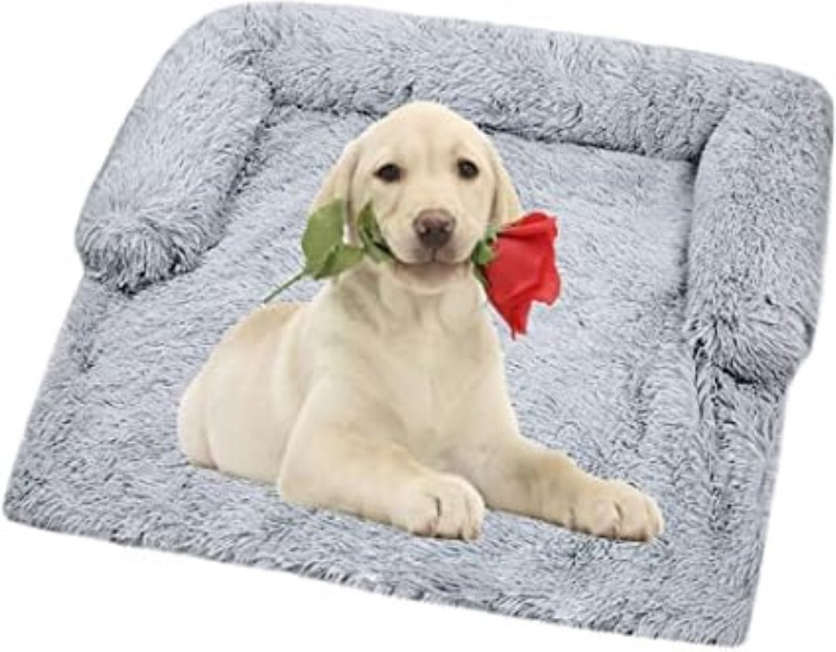 Hondenkussen bank – Hondendeken bank – Hondenkleed bank – Bankbescherming hond – Hondenkussen voor op de bank – 90x80x15cm/Rechthoek-lichtgrijs