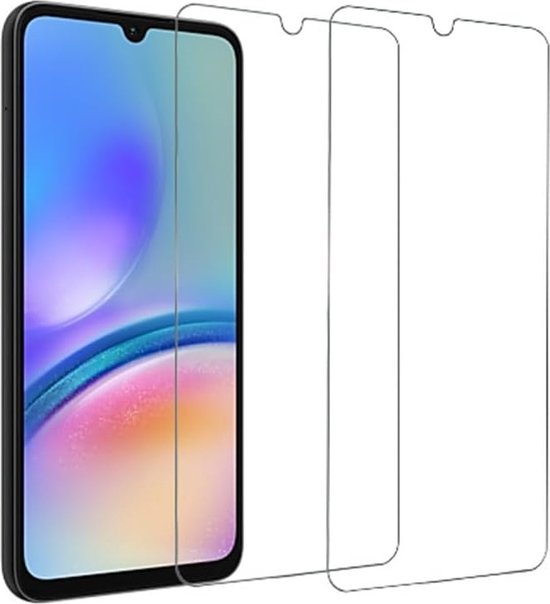 Hoesje geschikt voor Samsung Galaxy A05s bookcase Zwart - Met screenprotector tempered glass Galaxy A05s - 2x