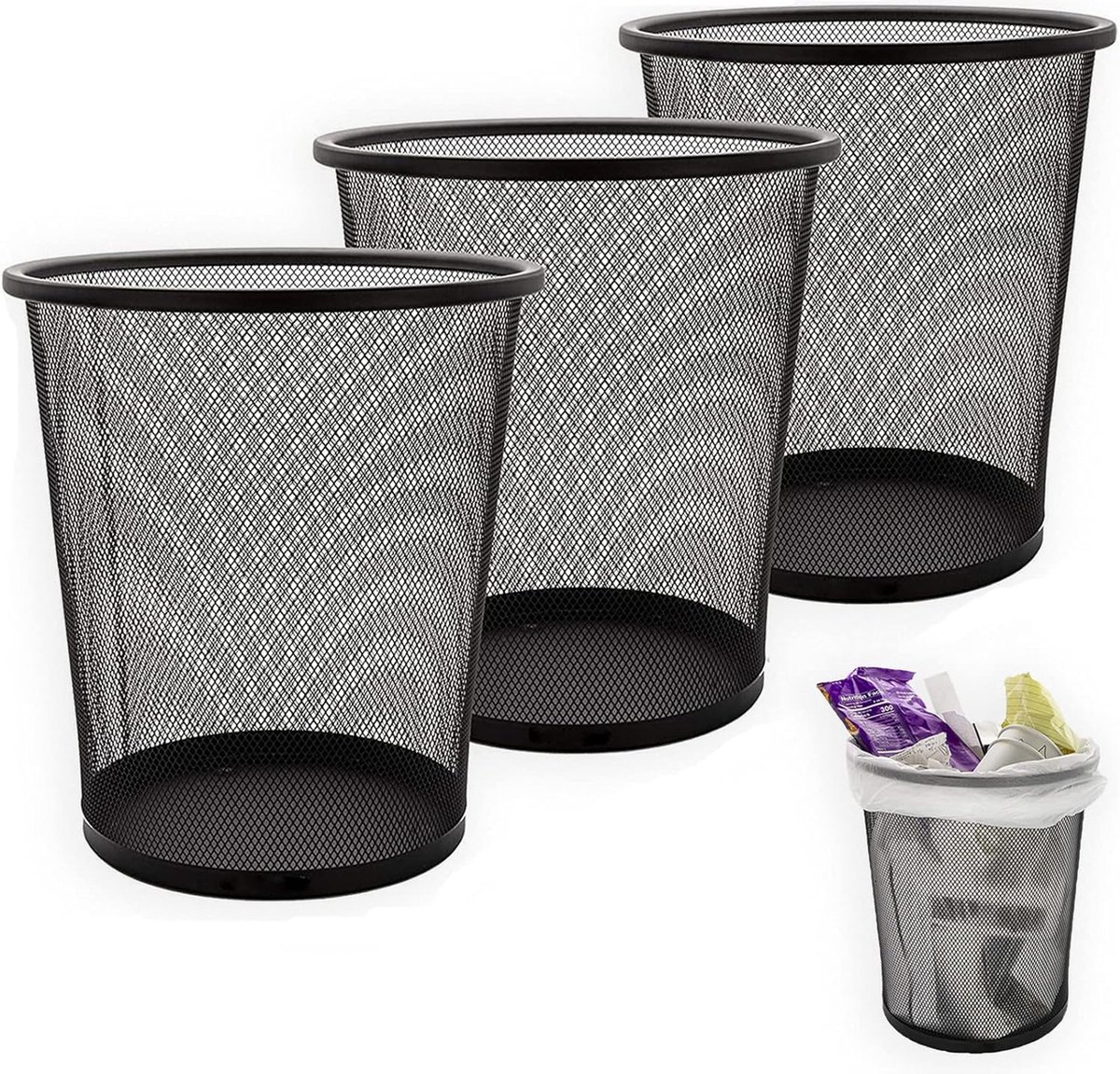 Goedkoopste Prullenbak Zwart-ovaal