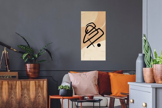 Stickers muraux - Zwart - Design - Marron - 40x80 cm - Feuille adhésive