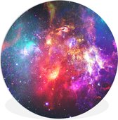 WallCircle - Wandcirkel ⌀ 140 - Heelal - Kleuren - Sterren - Ronde schilderijen woonkamer - Wandbord rond - Muurdecoratie cirkel - Kamer decoratie binnen - Wanddecoratie muurcirkel - Woonaccessoires
