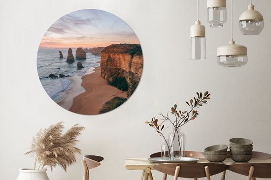 Cercle mural - Cercle mural Indoor - ⌀ 150 cm - Plastique - Plage - Sable - Mer - Pierre