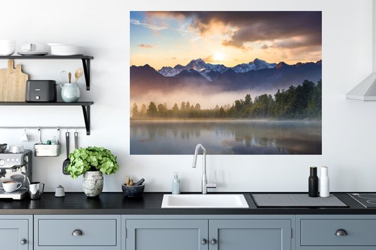 Stickers muraux - Mer - Berg - Nouvelle-Zélande - 120x90 cm - Film adhésif