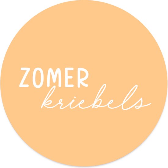 Label2X - Schilderij - Zomerkriebels Ø - Multicolor - 30 X 30 Cm