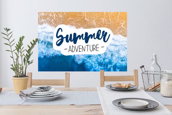 Muurstickers - Sticker Folie - Strand - Zee - Quote - Zomer - 90x60 cm - Plakfolie - Muurstickers Kinderkamer - Zelfklevend Behang - Zelfklevend behangpapier - Stickerfolie