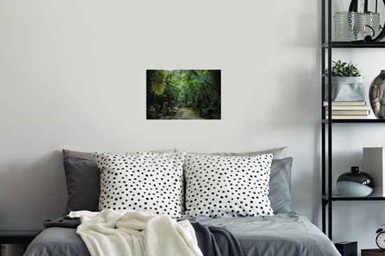 Sticker Muursticker Jungle - Rivière dans la jungle tropicale - 30x20 cm - film adhésif autocollant - sticker mural repositionnable