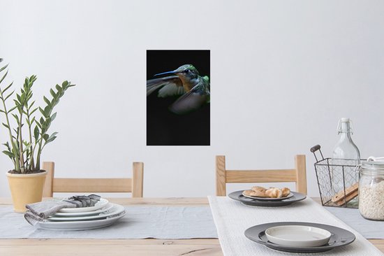 Stickers muraux - Film autocollant - Colibri - Vogel - Zwart - 20x30 cm - Film adhésif - Stickers muraux Chambre d'enfant - Papier peint autocollant - Papier peint autocollant - Film autocollant