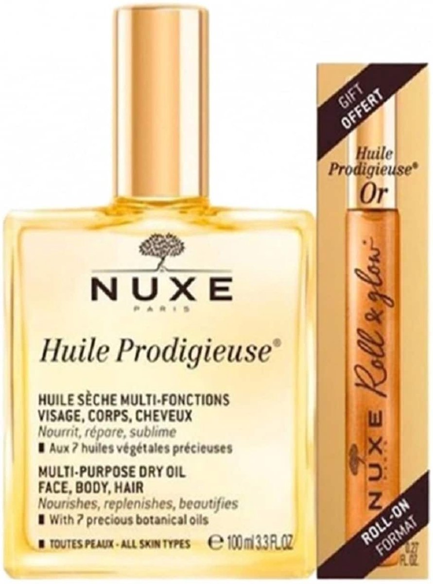 Nuxe Huile Prodigieuse 100 ml + Huile Prodigieuse Or Roll-On 8 ml Aanbieding - Nuxe