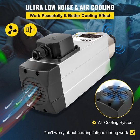 Kit Elettromandrino 1,6 KW 18.000 Giri + Inverter + Accessori – ER20, Per CNC - Foto 4