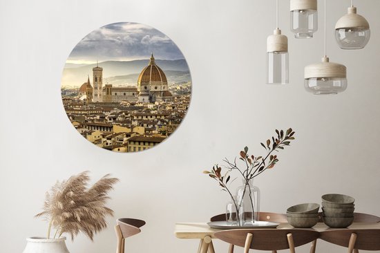 Papier peint Circle - Italie - Coucher de soleil - Florence - 100x100 cm - Wall Circle XXL