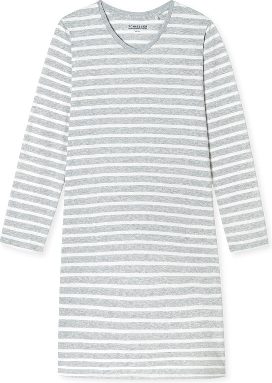 Schiesser Nachthemd, 95cm Dames Nachthemd - grijs melange - Maat L