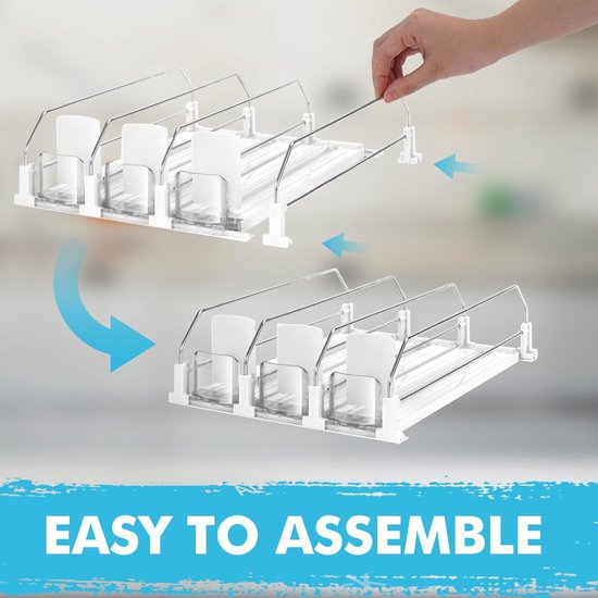 Organizer voor blikjes, koelkast, bierblikjes, koelkastorganizer, 3 rijen, organizer voor dranken, automatische koelkast, verstelbaar, voor 15 blikjes (31 x 25 cm