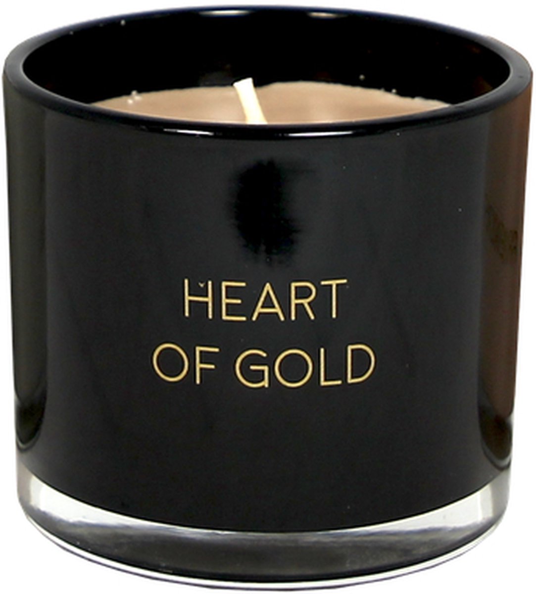 My Flame Lifestyle MY FLAME - sojakaars met wensarmbandje - 'Heart of gold' - Warm Cashmere - 35 branduren - Zwart