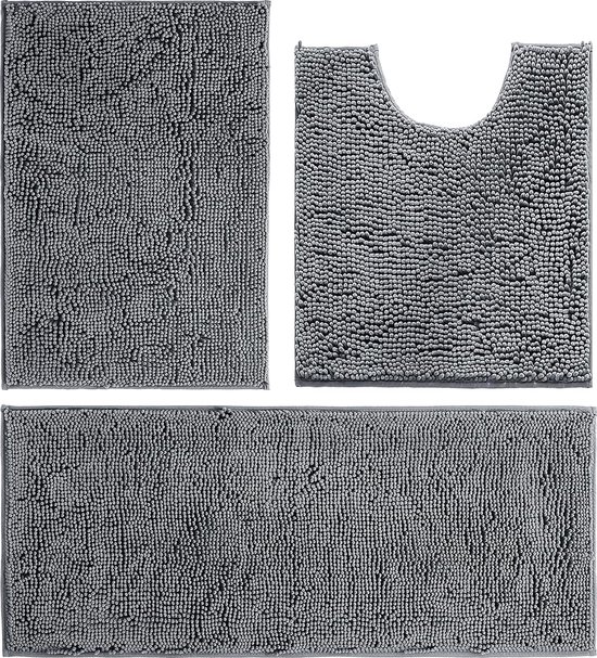 MSV Badtapijt, douchemat, chenille, hoogpolig, badmat, 60 x 90 cm, groen