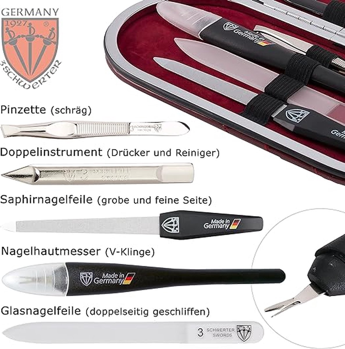 manicure set -Wenkbrauwverzorgingsset, Roestvrijstalen Nagelverzorgingstools 7