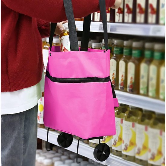 Opvouwbare winkelwagen - Oxford Doek Boodschappentas Trolley | Nieuwe opvouwbare boodschappentas karren met wielen, draagbare rollende draagtas boodschappentas, herbruikbare rollende draagtas