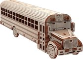 Mr. Playwood School bus - 3D houten puzzel - Bouwpakket hout - DIY - Knutselen - Miniatuur - 107 onderdelen