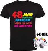 48 jaar Heren T-shirt + Happy birthday bril - verjaardag - jarig - feest - 48e verjaardag - grappig