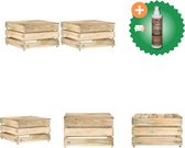 vidaXL Tuintafels 2 st pallet geïmpregneerd grenenhout Tuinbank Inclusief Houtreiniger en verfrisser