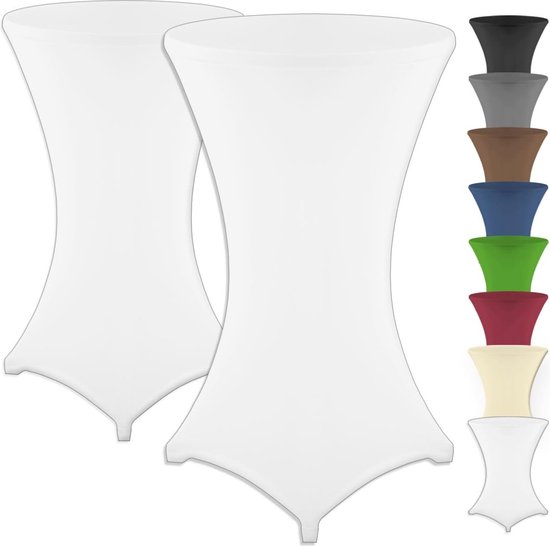 Set Van 2 Stretch Statafelhoezen 80 X 120 Cm - Zwart, Strak Passend & Wasbaar