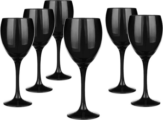 Foto: Glasmark wijnglazen 6x black collection 300 ml glas