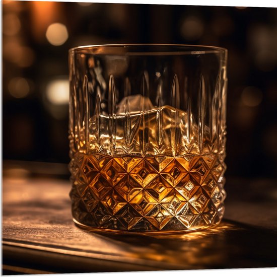 Acrylglas - Whisky - Bar - Alcohol - 80x80 cm Foto op Acrylglas (Met Ophangsysteem)
