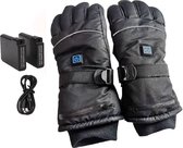 Edmondo Verwarmde Handschoenen - INCLUSIEF 2 POWERBANKS - Handschoenen verwarmd - Waterafstotende Elektrische Handschoenen - Zwart - Maat L