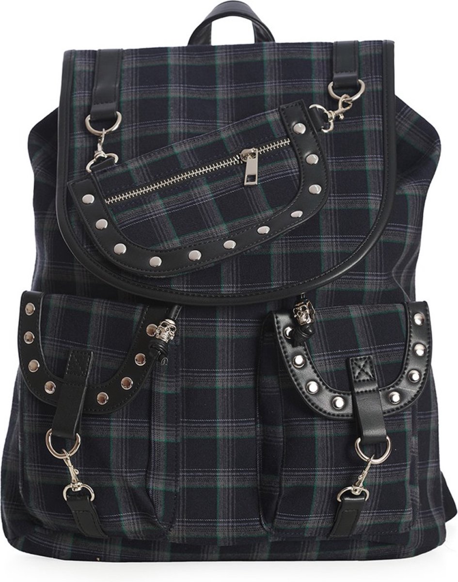 Banned - Yamy - Rugzak - Tartan grijs-zwart - (bxhxd) ca. 38cm x 39cm x 13xm