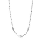 Ania Haie AH N045-04H Spaced Out Dames Ketting - Collier - Sieraad - Schakelketting - Zilver - 925 Zilver - Anker - 4 mm breed - 40 mm lang