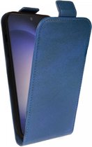 Rosso Element Verticale Flip Case Geschikt voor Samsung Galaxy S24 Plus | Portemonnee Book Case | Hoesje met Pasjeshouder | Magneetsluiting | Twee Pasjes | Blauw