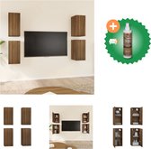 vidaXL Tv-meubelen 4 st 30-5x30x60 cm bewerkt hout bruineikenkleurig - Kast - Inclusief Houtreiniger en verfrisser