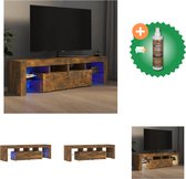 vidaXL Tv-meubel LED-verlichting 140x36-5x40 cm gerookt eikenkleurig - Kast - Inclusief Houtreiniger en verfrisser