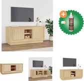 vidaXL Tv-meubel 102x35x45 cm bewerkt hout sonoma eikenkleurig - Kast - Inclusief Houtreiniger en verfrisser