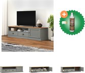 vidaXL Tv-meubel VIGO 156x40x40 cm massief grenenhout grijs - Kast - Inclusief Houtreiniger en verfrisser