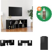 vidaXL Tv-meubel 104x30x52 cm spaanplaat hoogglans zwart - Kast - Inclusief Houtreiniger en verfrisser