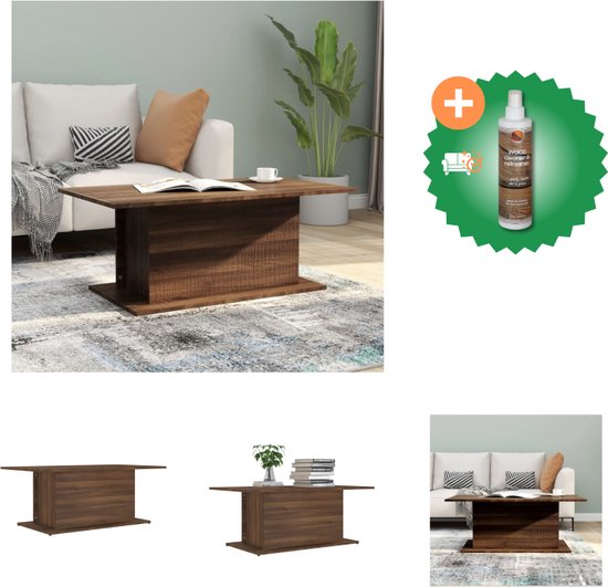 VidaXL Salontafel 102x55,5x52,5 cm bewerkt hout zwart - Kantoormeubelen
