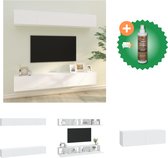 vidaXL Tv-wandmeubels 4 st 100x30x30 cm wit - Kast - Inclusief Houtreiniger en verfrisser