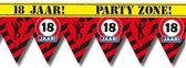 18 jaar party tape/markeerlint waarschuwing 12 meter - Verjaardag afzetlinten/markeerlinten feestartikelen