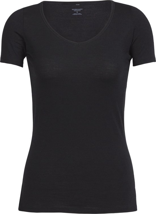 Icebreaker Siren SS Sweetheart Dames Thermoshirt - Black - XL