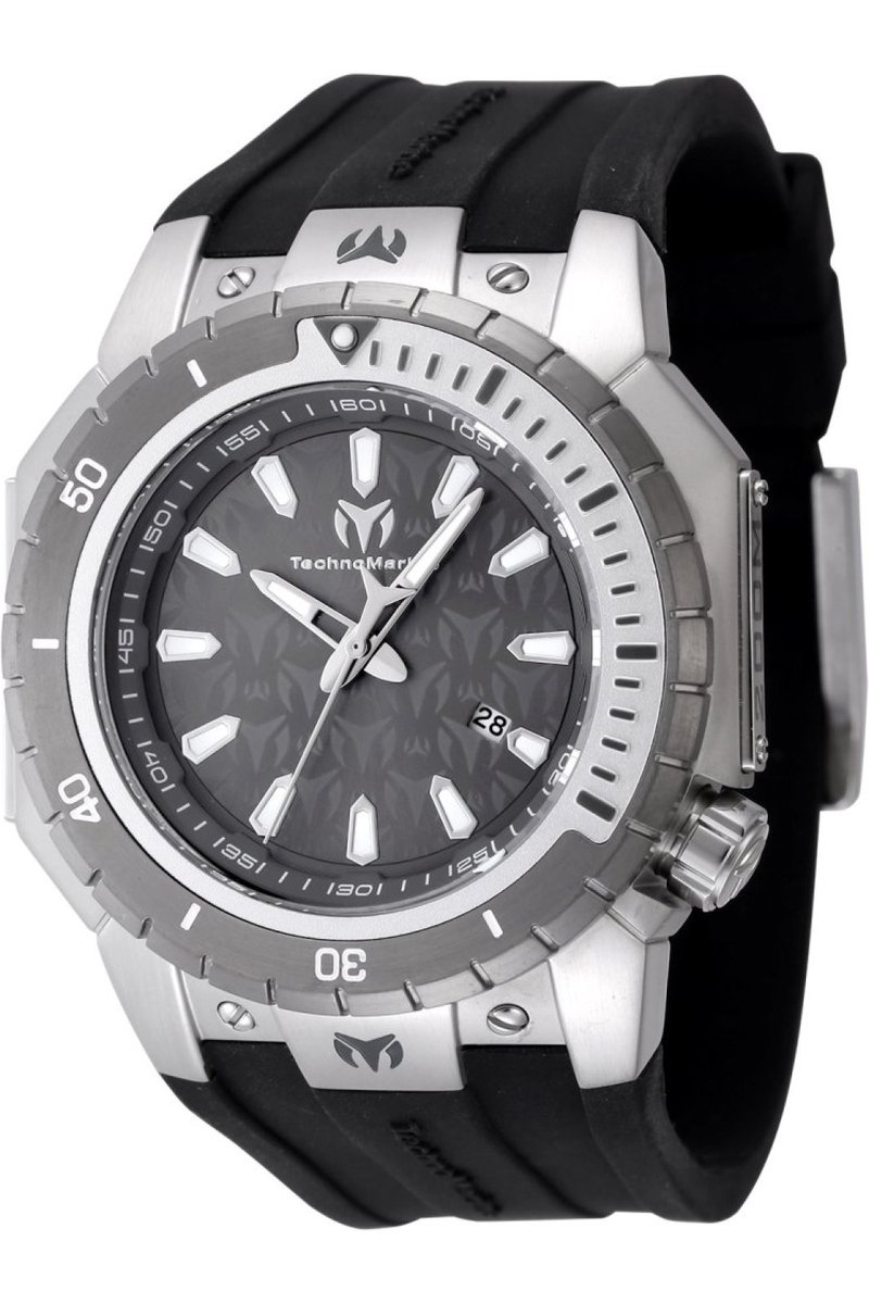 TechnoMarine Manta TM-224006 Heren Horloge - Waterdicht - Analoog - Quartz Uurwerk - Roestvrij Staal met grijze Wijzerplaat - 49mm
