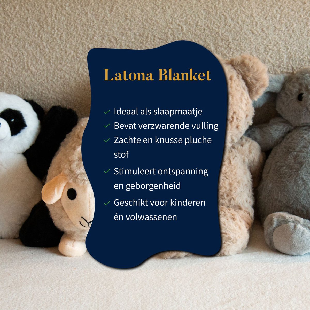 Latona Blanket Verzwaringsknuffel schaap - Verzwaarde knuffel van 1kg - 22 x 32cm — afbeelding 8
