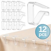 RENALUX - Tafelkleedklemmen voor Tafel - Tafelkleed Klemmen voor Binnen en voor Buiten - Tafelkleed Gewichtjes - Transparant - Set van 12 Stuks