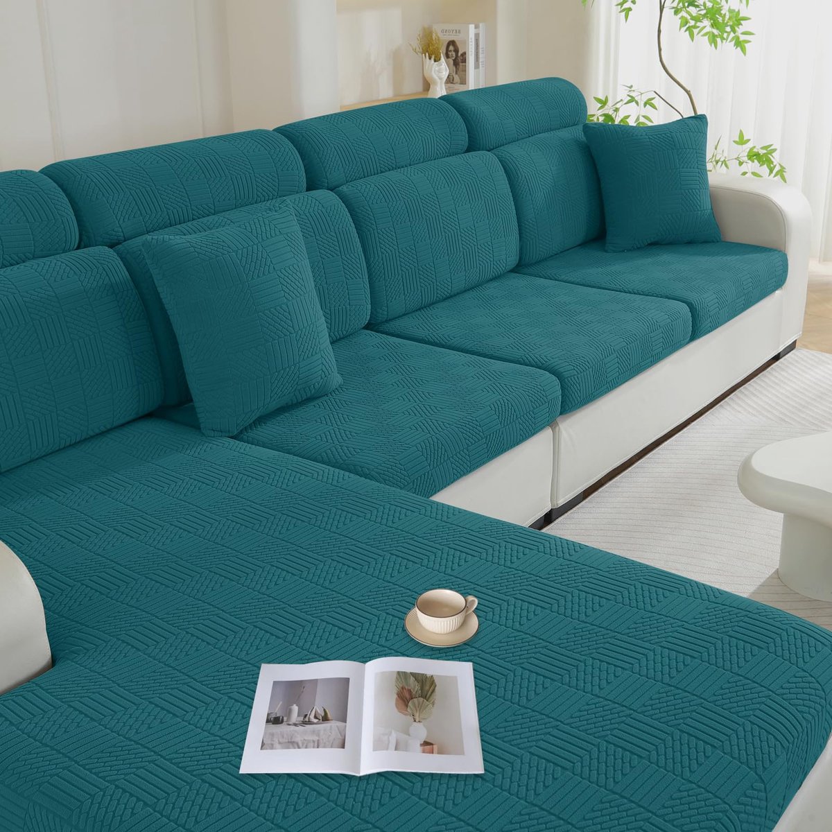 Ibenzoa Universele Elastische Bankhoes voor Bescherming en Stijl in Donkergroen blauw