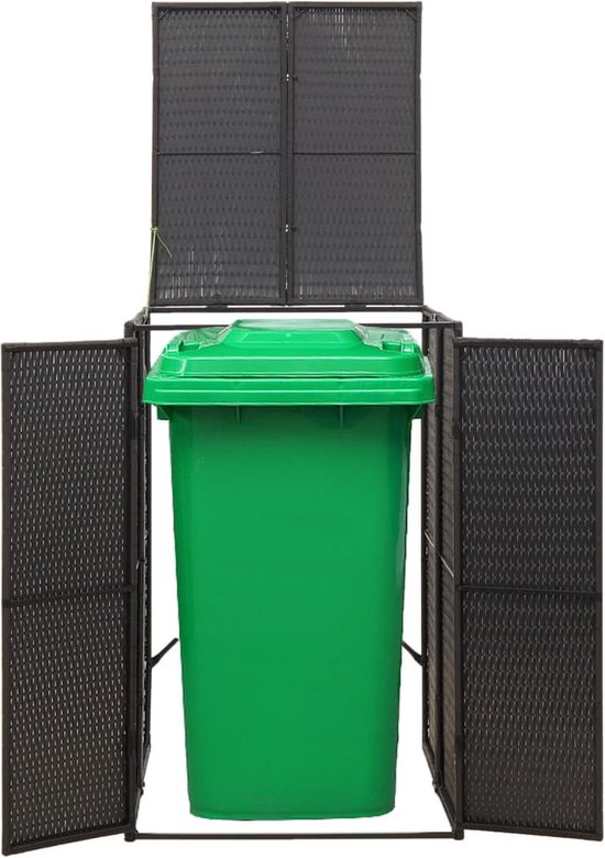 Kliko ombouw - UV-bestendig - Container - Berging - 1 Afvalbak - Kunststof - Weerbestendig - Zwart